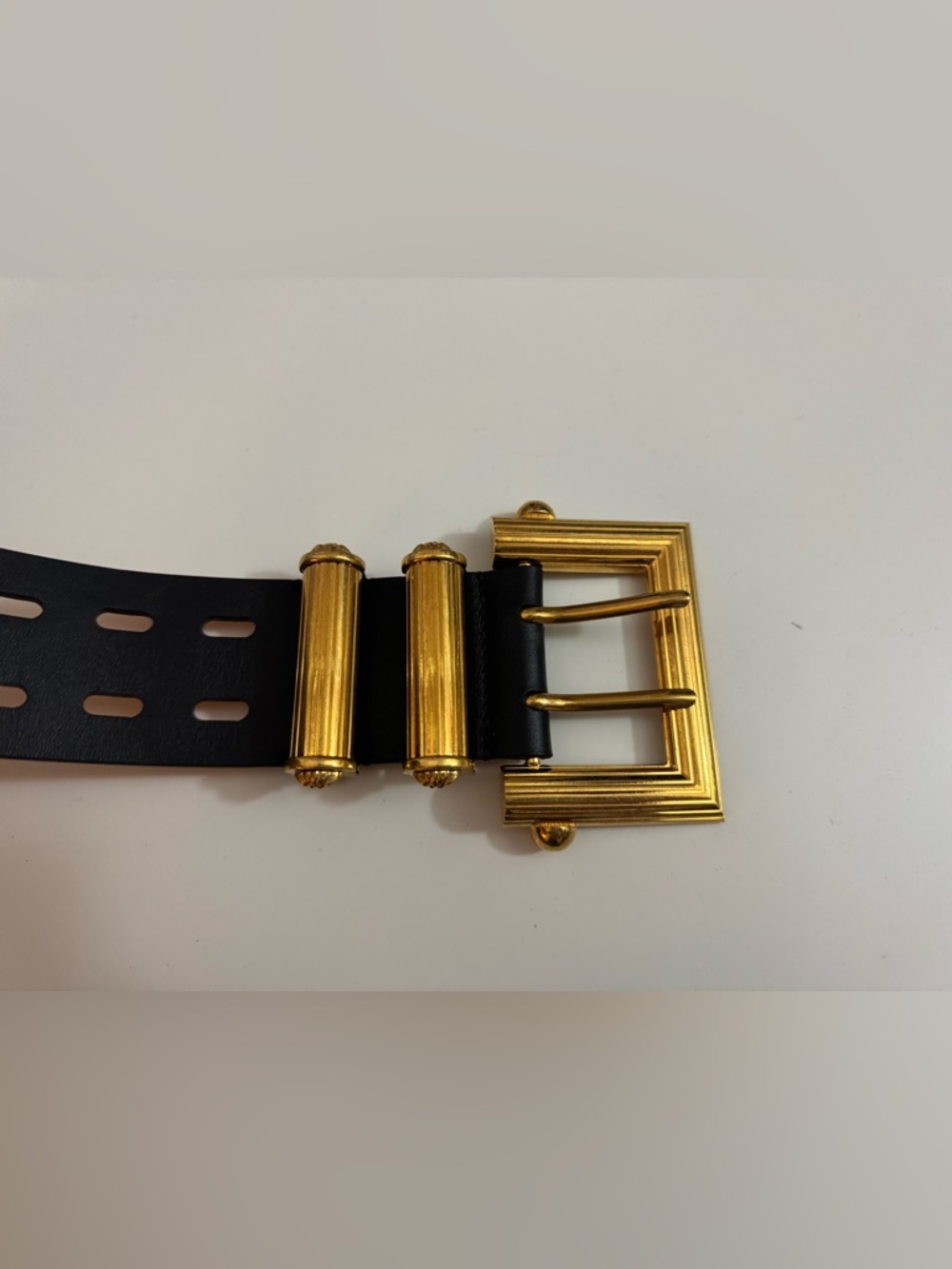 Versace Square Buckle Leather Belt - Picture 4 of 9